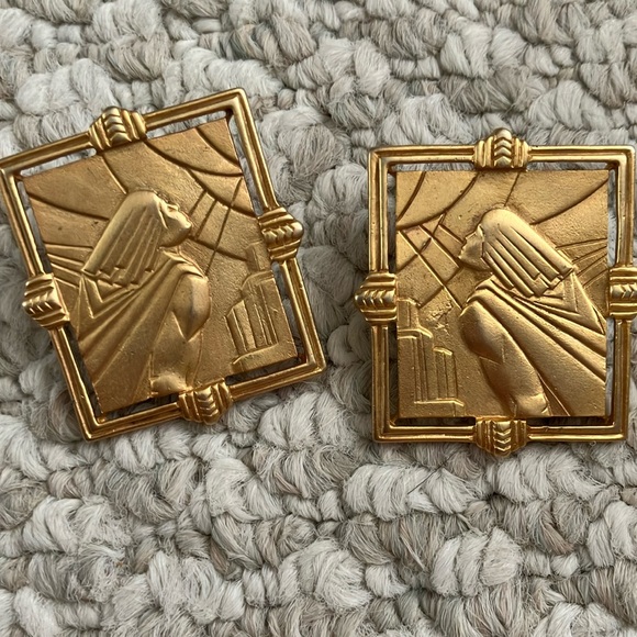 JJ Jonette Jewelry - 1986 JJ art nouveau vintage earrings